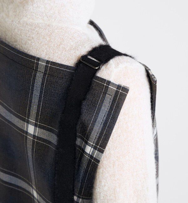 Edition「箔コーティングチェック  ロングワンピース」|ワンピース|