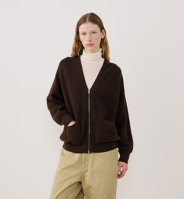 GALERIE VIE「モンゴルヤク ジップアップカーディガン」|カーディガン|