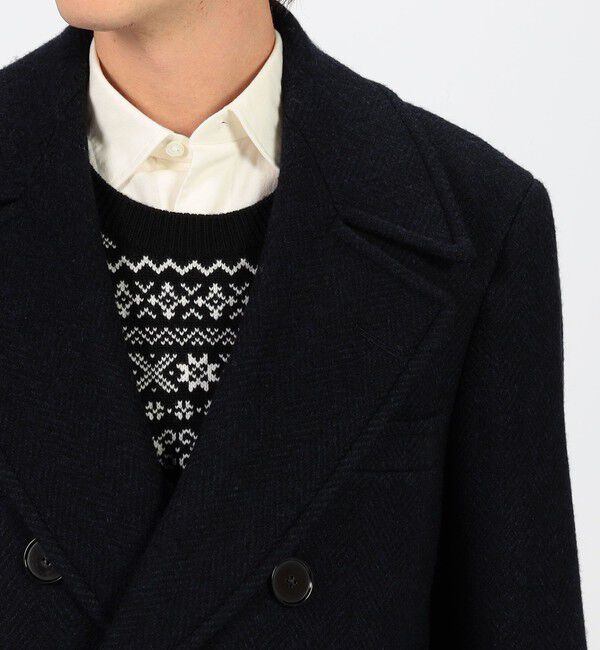 TOMORROWLAND MENS「プレミアムシェットランドウール ショートポロコート」|ピーコート|