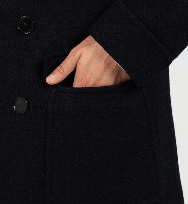 TOMORROWLAND MENS「プレミアムシェットランドウール ショートポロコート」|ピーコート|