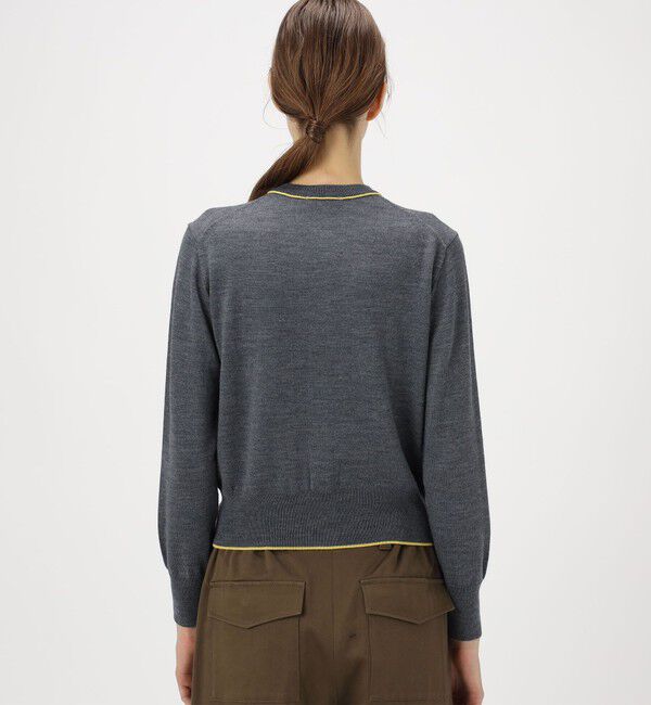 MACPHEE「プレーンウール クルーネックカーディガン」|カーディガン|