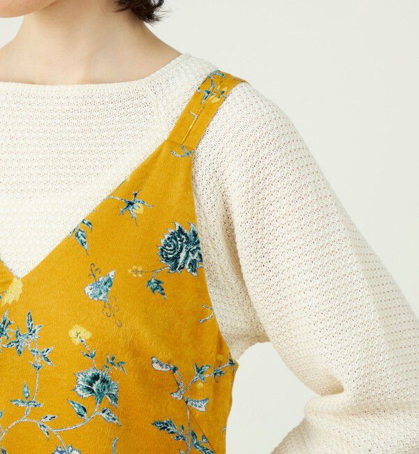 SOULEIADO「ベルベットサテンプリント キャミソールワンピース」|ワンピース|