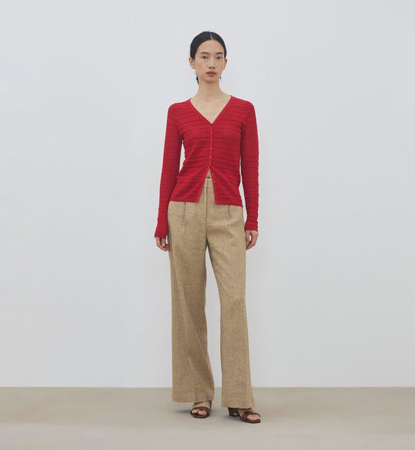 DES PRES「コットンポリエステルアセテートリブ Vネックカーディガン」|カーディガン|