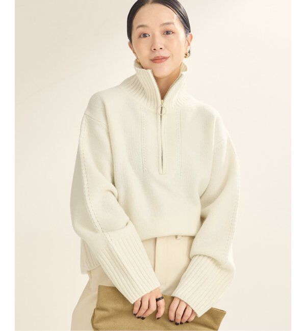 Plage「pooginook zip up ニット」|ニット・セーター|ホワイト