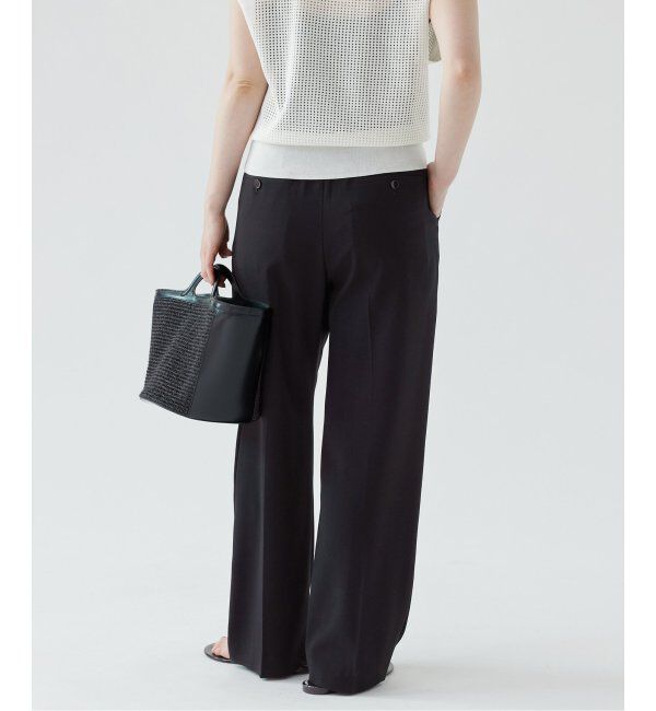IENA「《追加2》TA/PL ジョーゼットタックワイドパンツ」|スラックス|