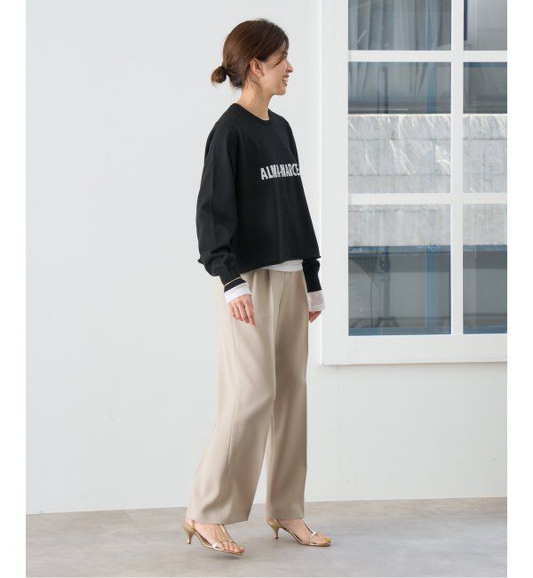 IENA「《追加2》TA/PL ジョーゼットタックワイドパンツ」|スラックス|