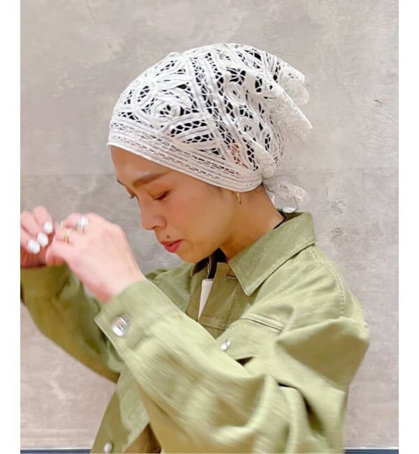 IENA LA BOUCLE「《追加》IENA LA BOUCLE バテンレースバブーシュカ」|バンダナ・スカーフ|