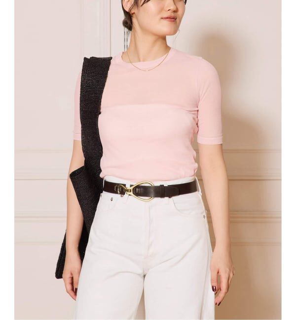 IENA LA BOUCLE「《追加2》IENA LA BOUCLE 水撚りガスフライス半袖プルオーバー」|Tシャツ・カットソー|