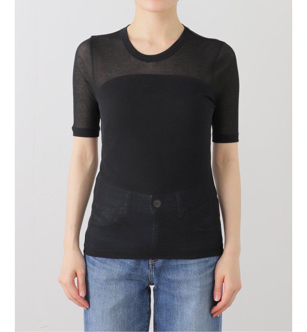 IENA LA BOUCLE「《追加2》IENA LA BOUCLE 水撚りガスフライス半袖プルオーバー」|Tシャツ・カットソー|