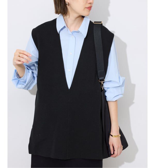 SLOBE IENA「ダブルフェイスコットンニットベスト」|ベスト・ジレ|