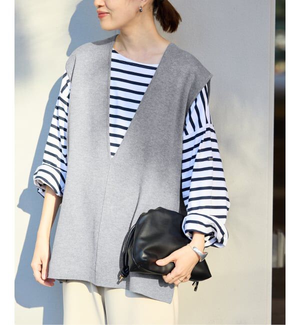 SLOBE IENA「ダブルフェイスコットンニットベスト」|ベスト・ジレ|