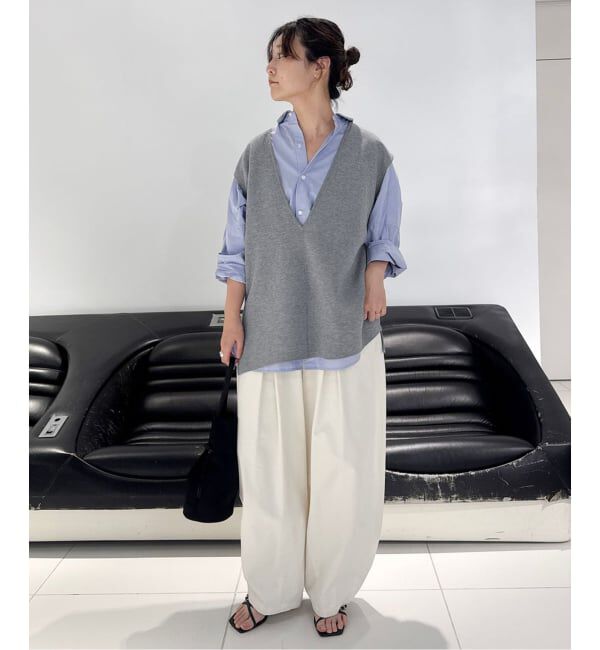 SLOBE IENA「ダブルフェイスコットンニットベスト」|ベスト・ジレ|