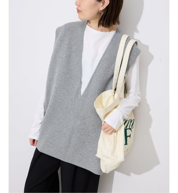 SLOBE IENA「ダブルフェイスコットンニットベスト」|ベスト・ジレ|