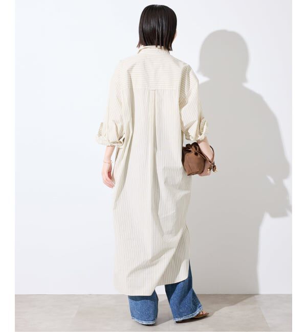 SLOBE IENA「ファインブロードEXロングシャツワンピース」|ワンピース|