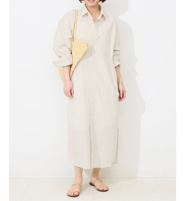 SLOBE IENA「ファインブロードEXロングシャツワンピース」|ワンピース|