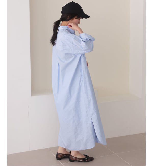 SLOBE IENA「ファインブロードEXロングシャツワンピース」|ワンピース|