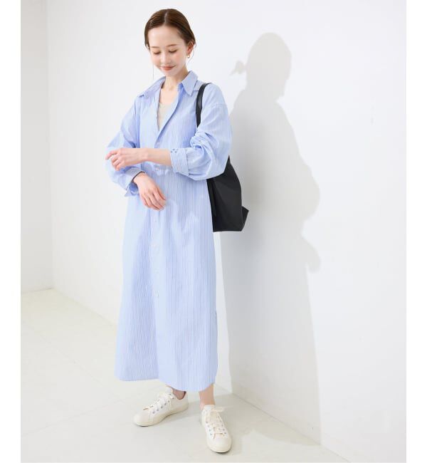 SLOBE IENA「ファインブロードEXロングシャツワンピース」|ワンピース|