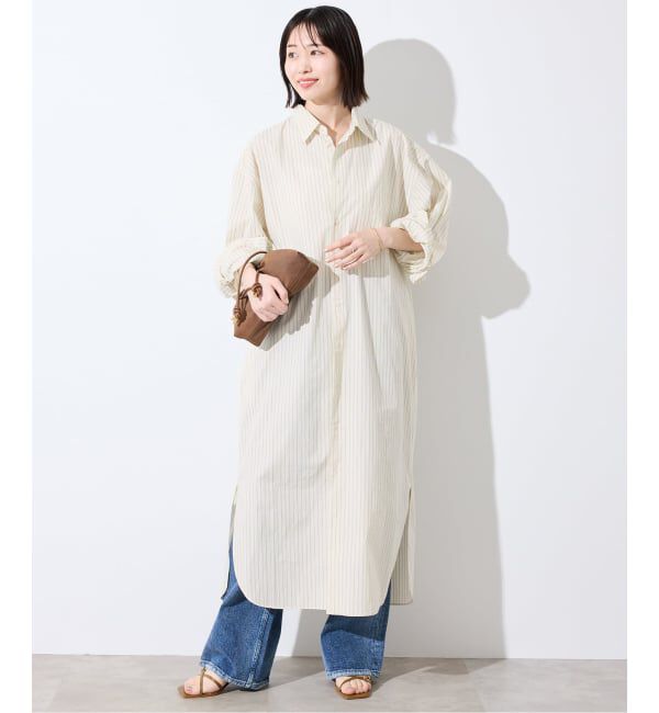 SLOBE IENA「ファインブロードEXロングシャツワンピース」|ワンピース|