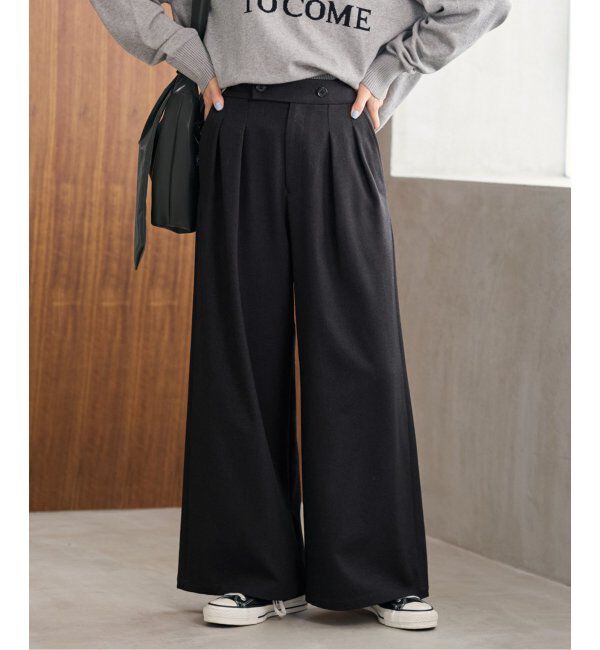 JOURNAL STANDARD relume「《追加5》ウォッシャブルサージストレッチタックワイドパンツ」|スラックス|