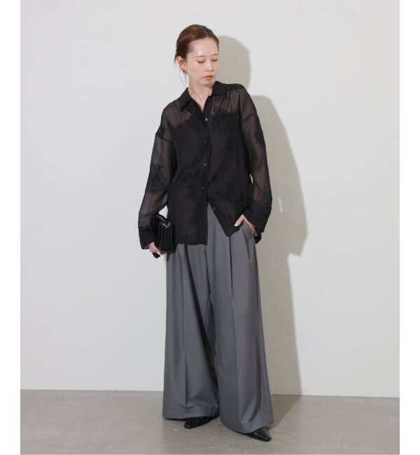 JOURNAL STANDARD「《追加》シアーレースビッグシャツ」|シャツ・ブラウス|