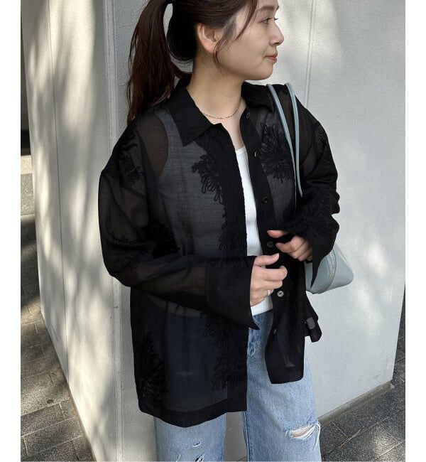 JOURNAL STANDARD「《追加》シアーレースビッグシャツ」|シャツ・ブラウス|