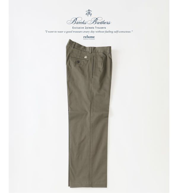 JOURNAL STANDARD relume「Brooks Brothers / ブルックスブラザーズ 別注 2プリーツ スラックス」|スラックス|カーキ C