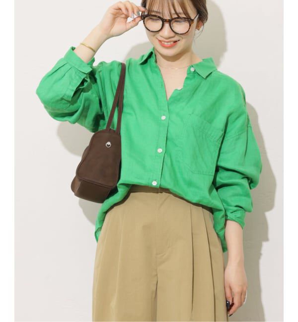 JOURNAL STANDARD relume「《追加予約 / 新色》カラーリネンオーバーサイズシャツ」|シャツ・ブラウス|グリーン