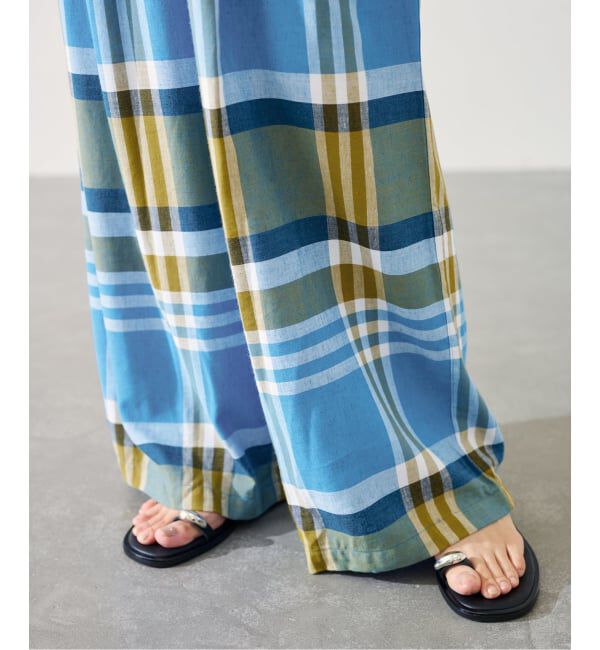 FRAMeWORK「≪予約≫BIGチェックイージーワイドパンツ」|スラックス|