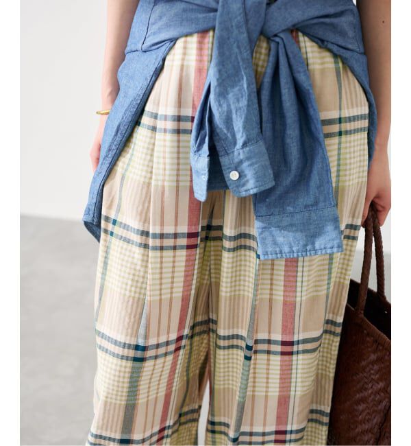 FRAMeWORK「≪予約≫BIGチェックイージーワイドパンツ」|スラックス|イエロー