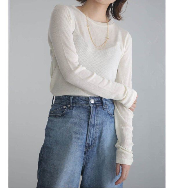  「《追加》【洗える】ウールテレコクルーネックカットソー」|Tシャツ・カットソー|