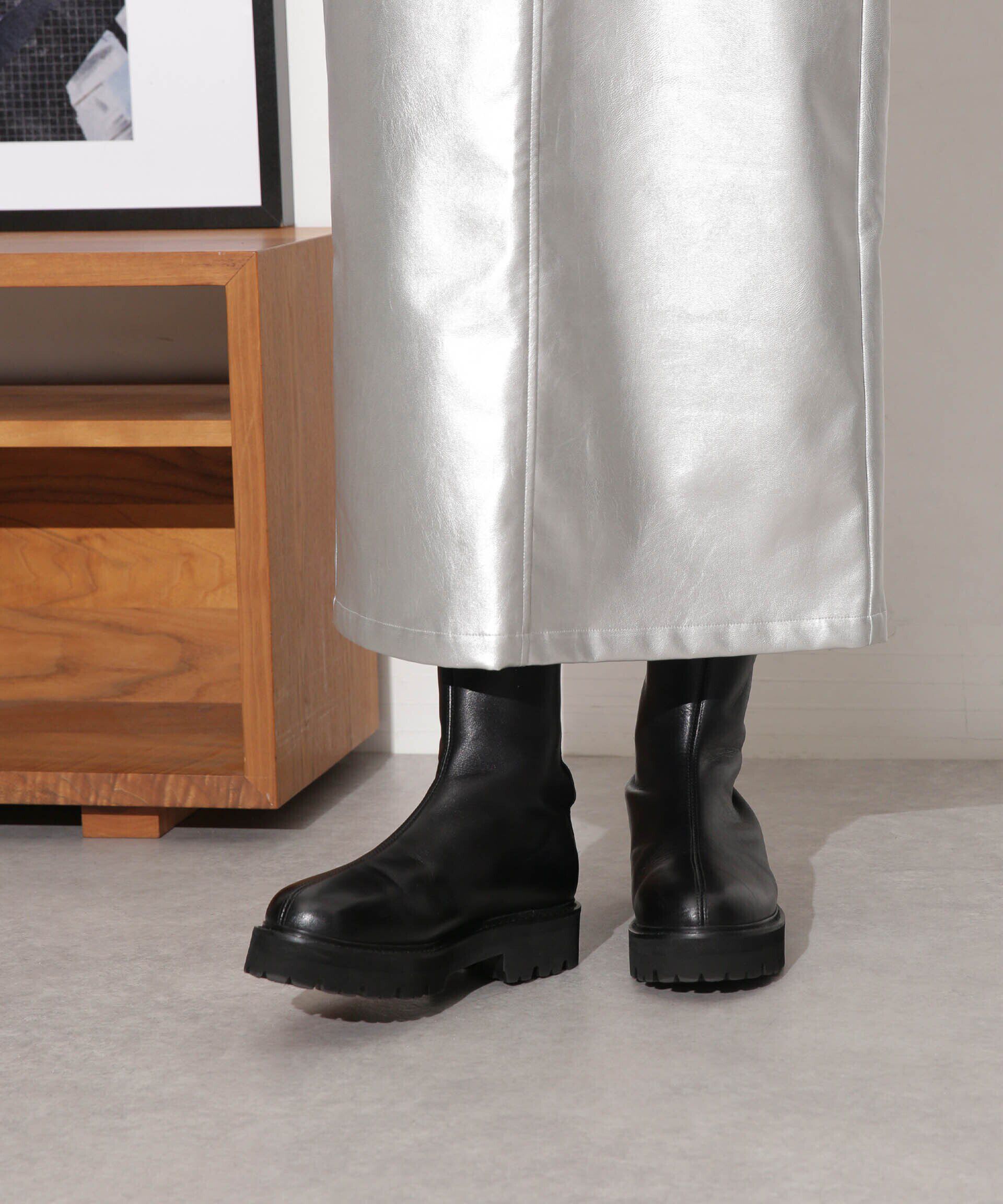 nano･universe「CAMINANDO/BACK ZIP BOOTS」|ショートブーツ|ブラック