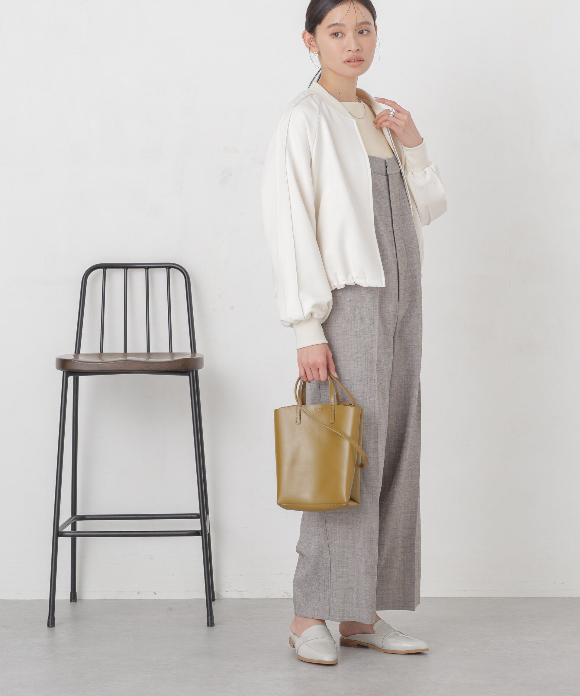 nano･universe「ダブルクロスリブブルゾン」|ブルゾン・スタジャン|