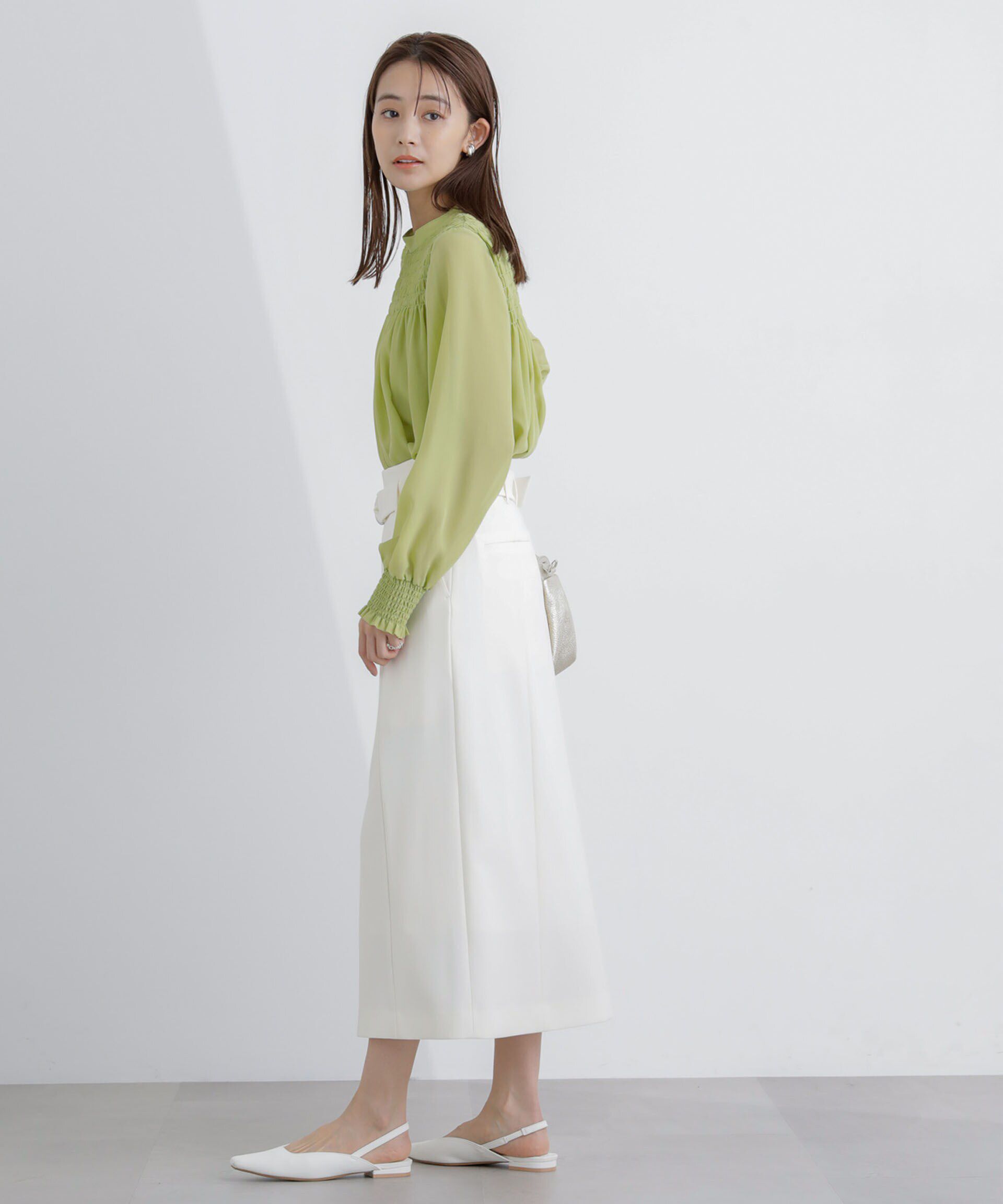 nano･universe「フロントシャーリングブラウス」|シャツ・ブラウス|