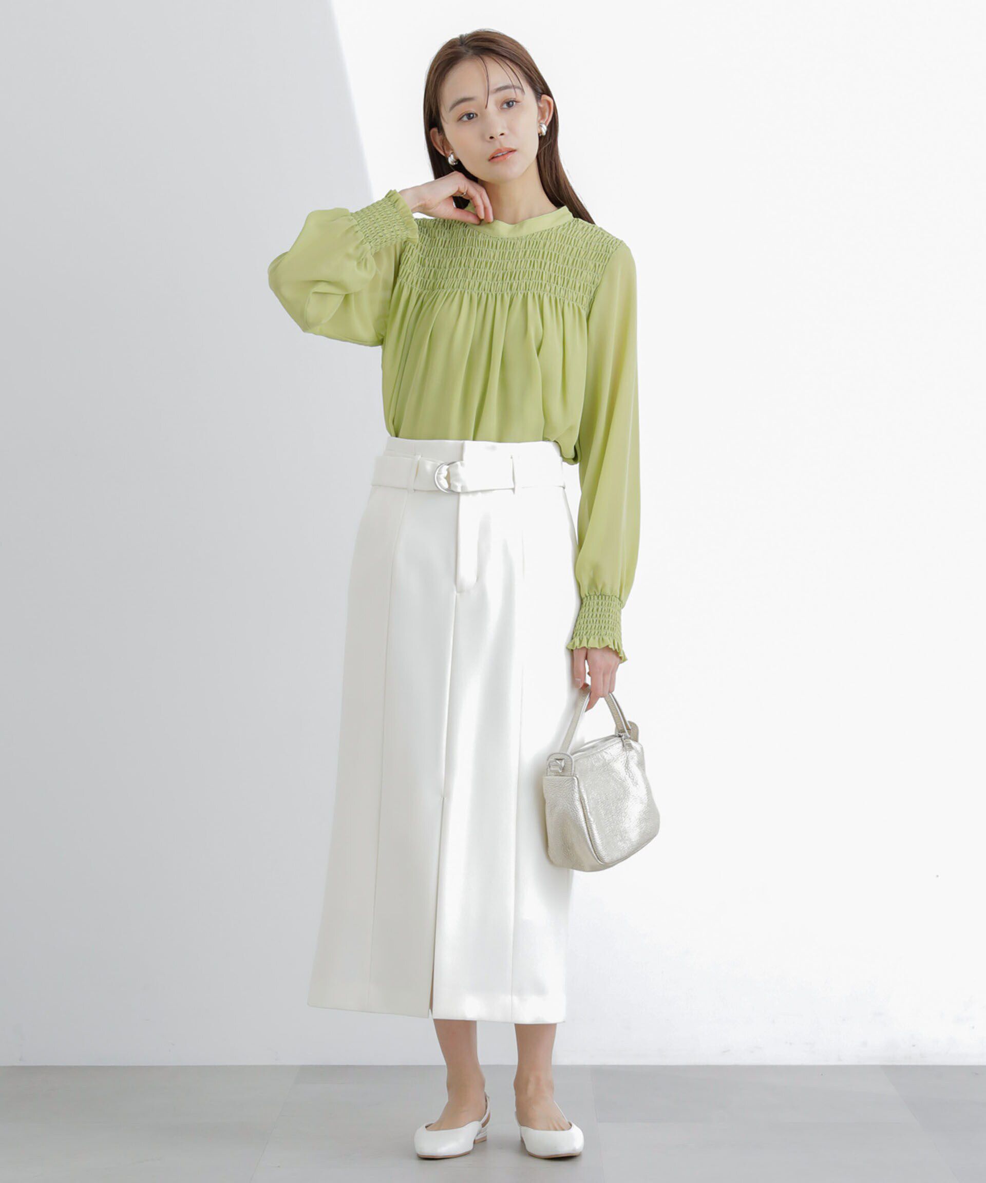 nano･universe「フロントシャーリングブラウス」|シャツ・ブラウス|