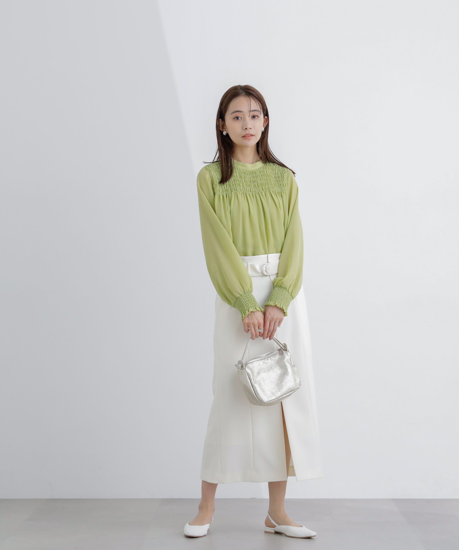 nano･universe「フロントシャーリングブラウス」|シャツ・ブラウス|