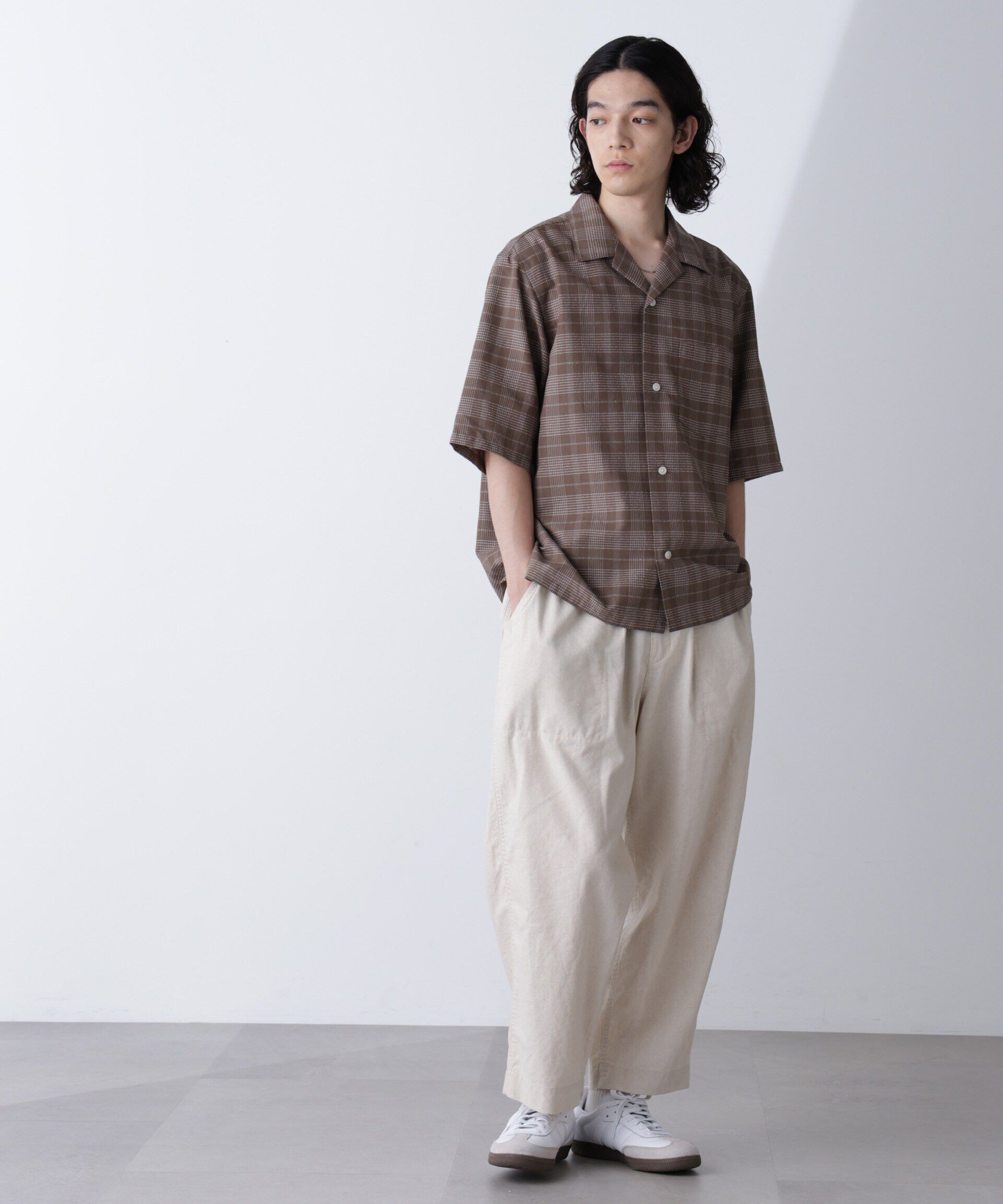 nano･universe「ブークレチェックオープンカラーシャツ」|シャツ・ブラウス|