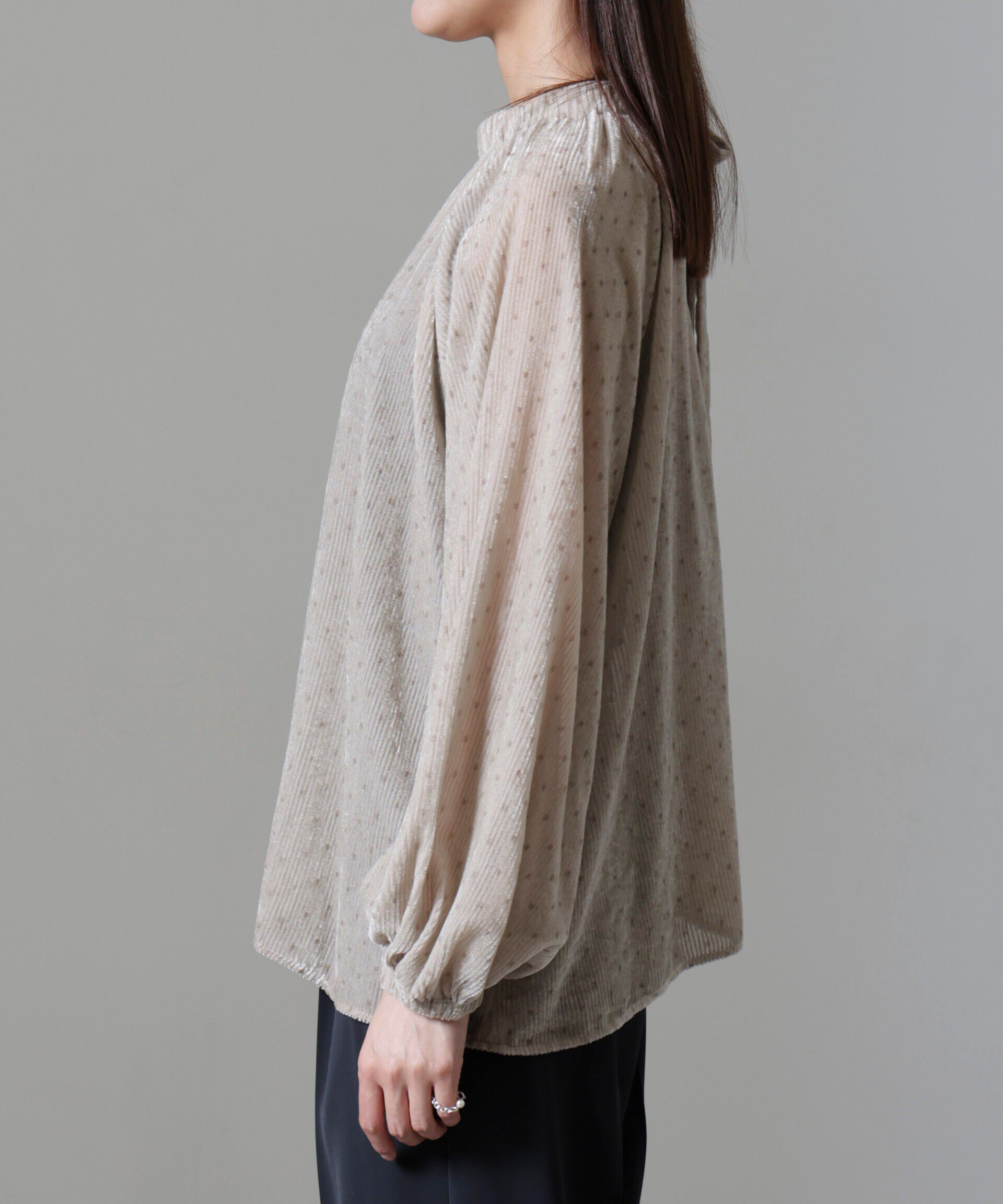 nano･universe「ストライプベロア前後2WAYブラウス」|シャツ・ブラウス|