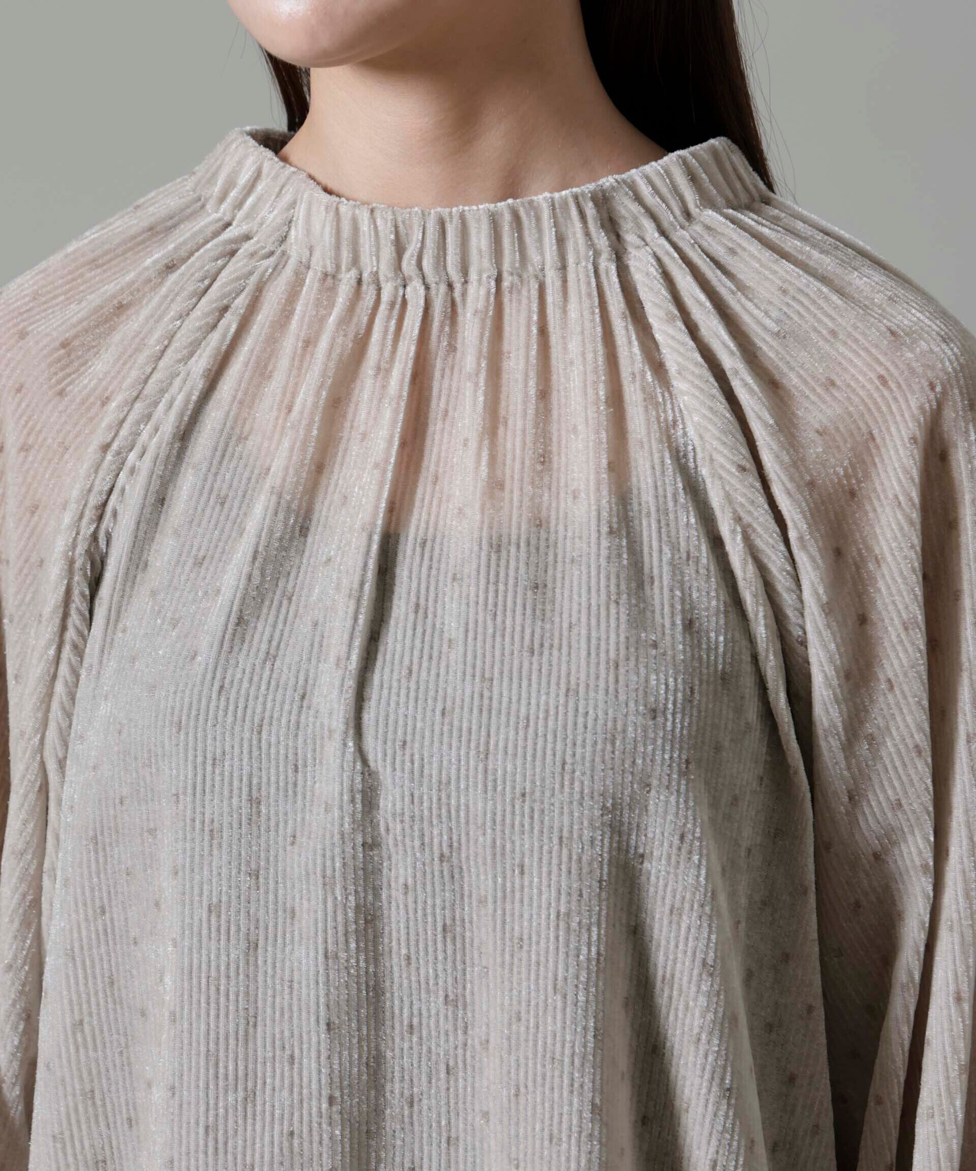 nano･universe「ストライプベロア前後2WAYブラウス」|シャツ・ブラウス|