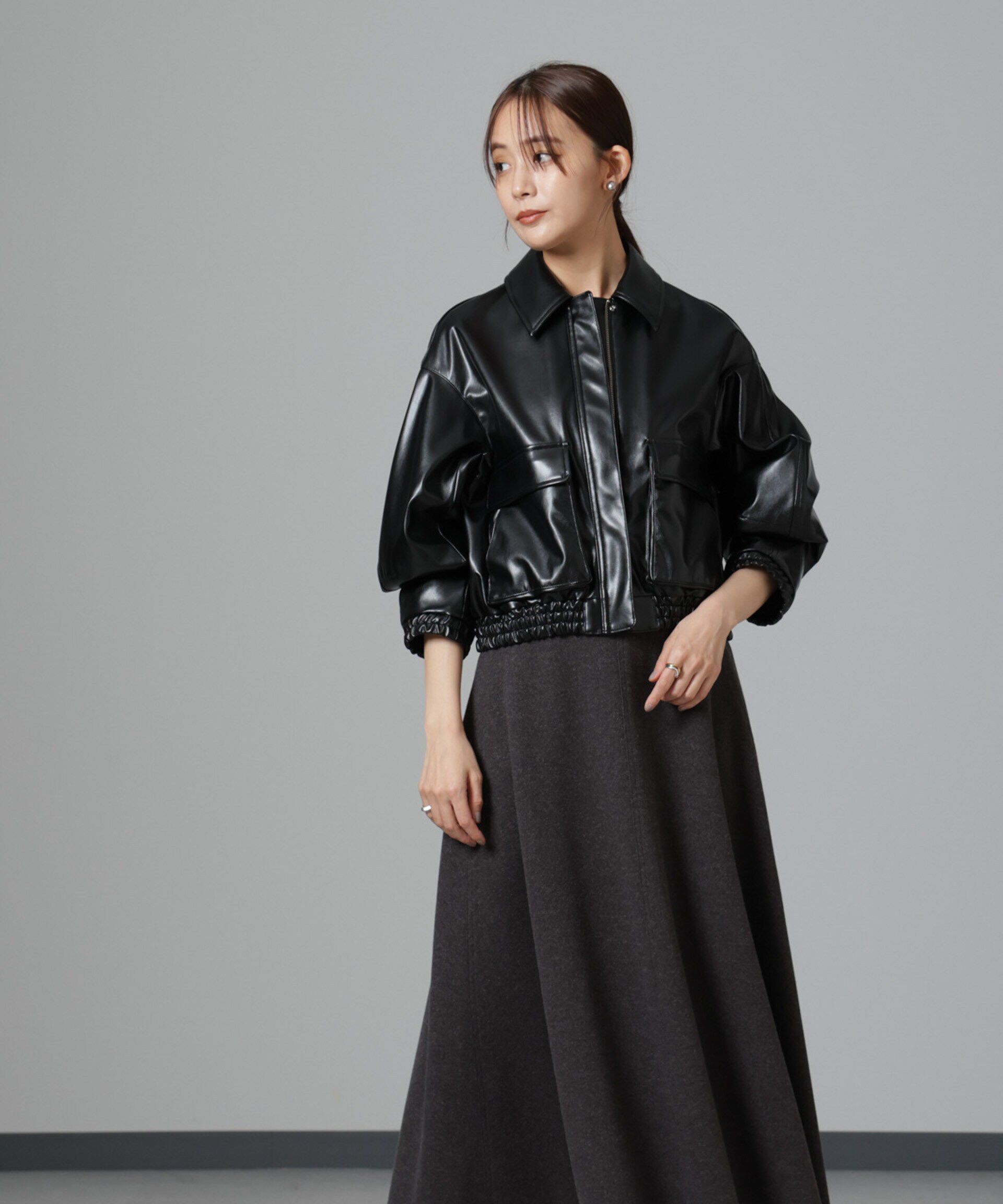 nano･universe「ニードルジャージーフレアスカート」|スカート|