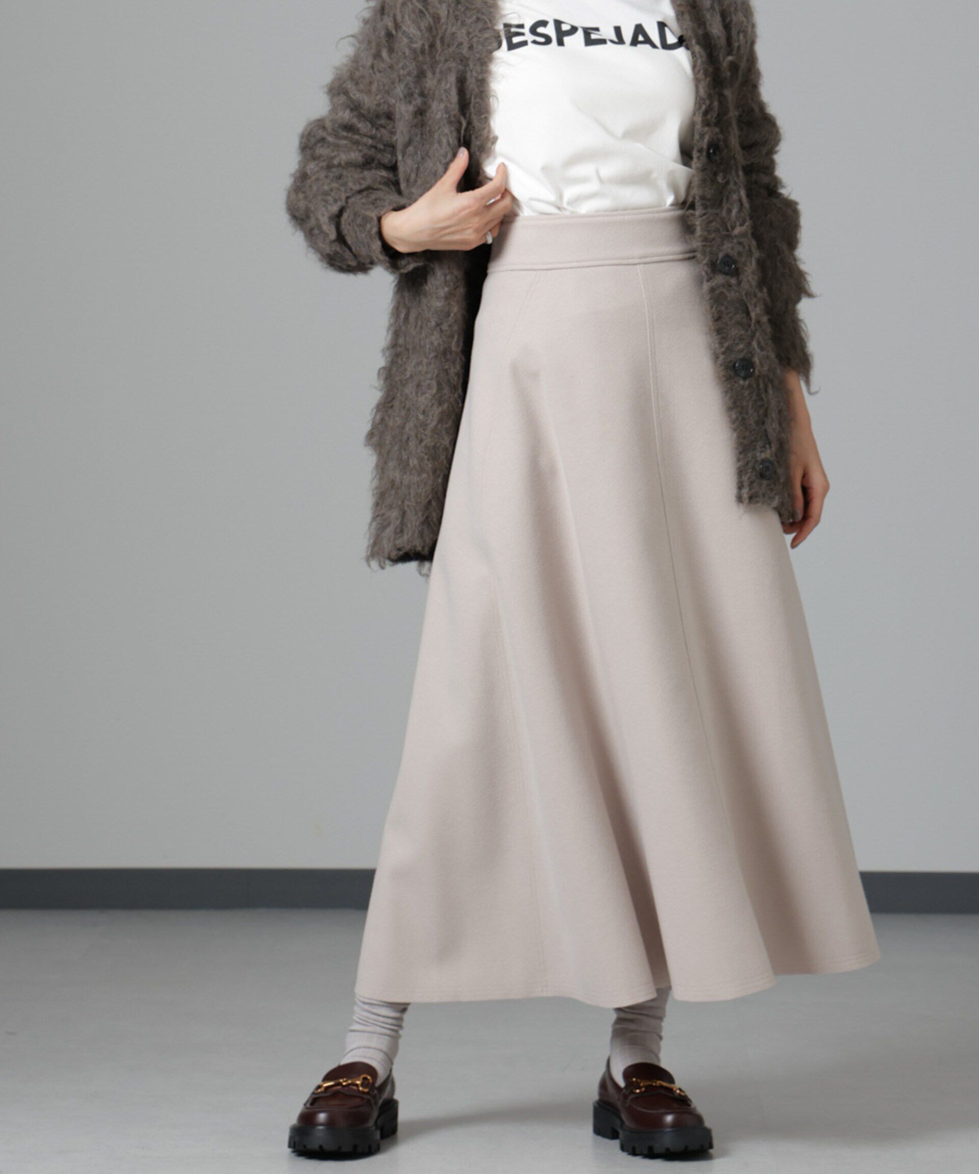 nano･universe「ニードルジャージーフレアスカート」|スカート|