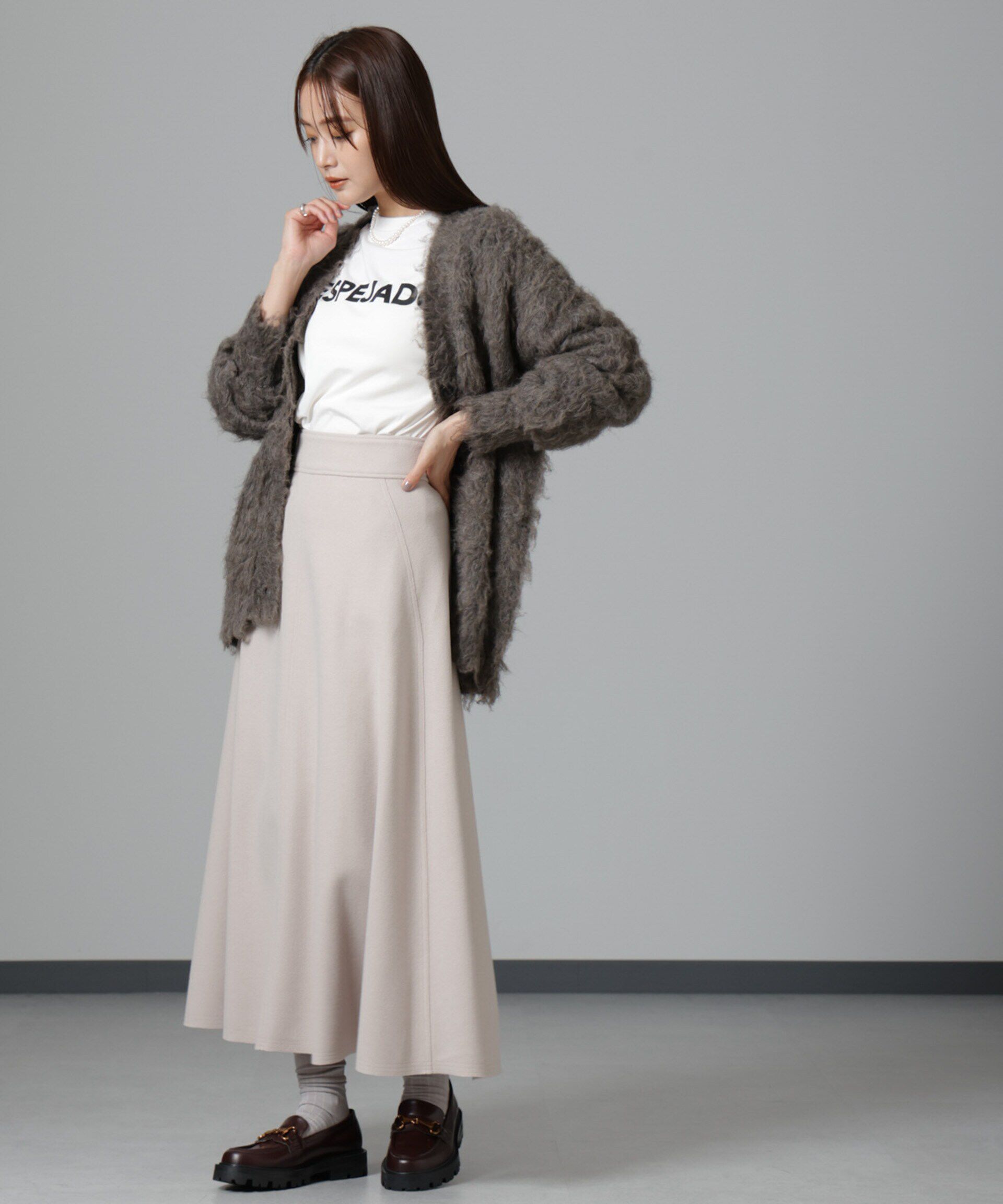 nano･universe「ニードルジャージーフレアスカート」|スカート|