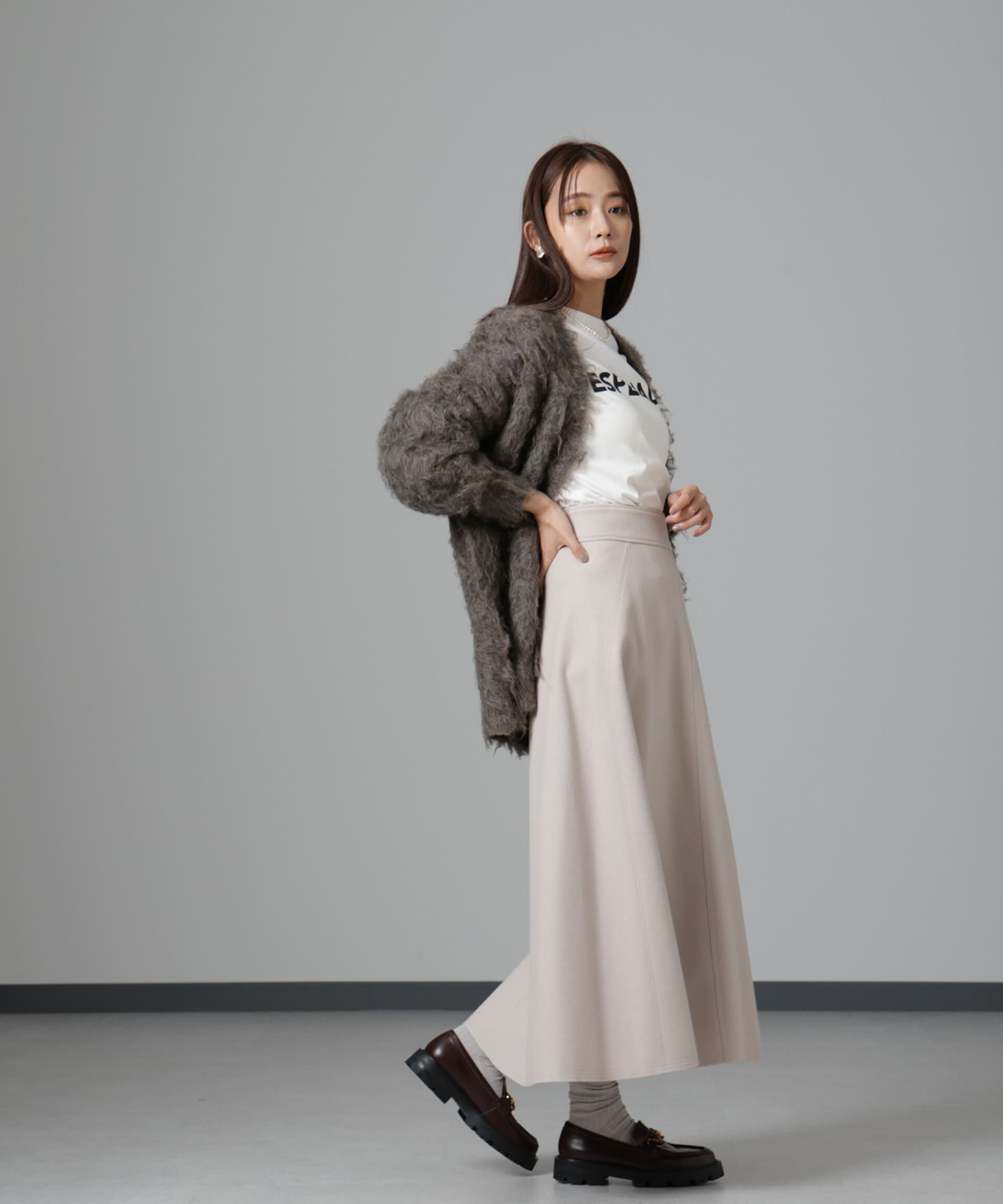 nano･universe「ニードルジャージーフレアスカート」|スカート|