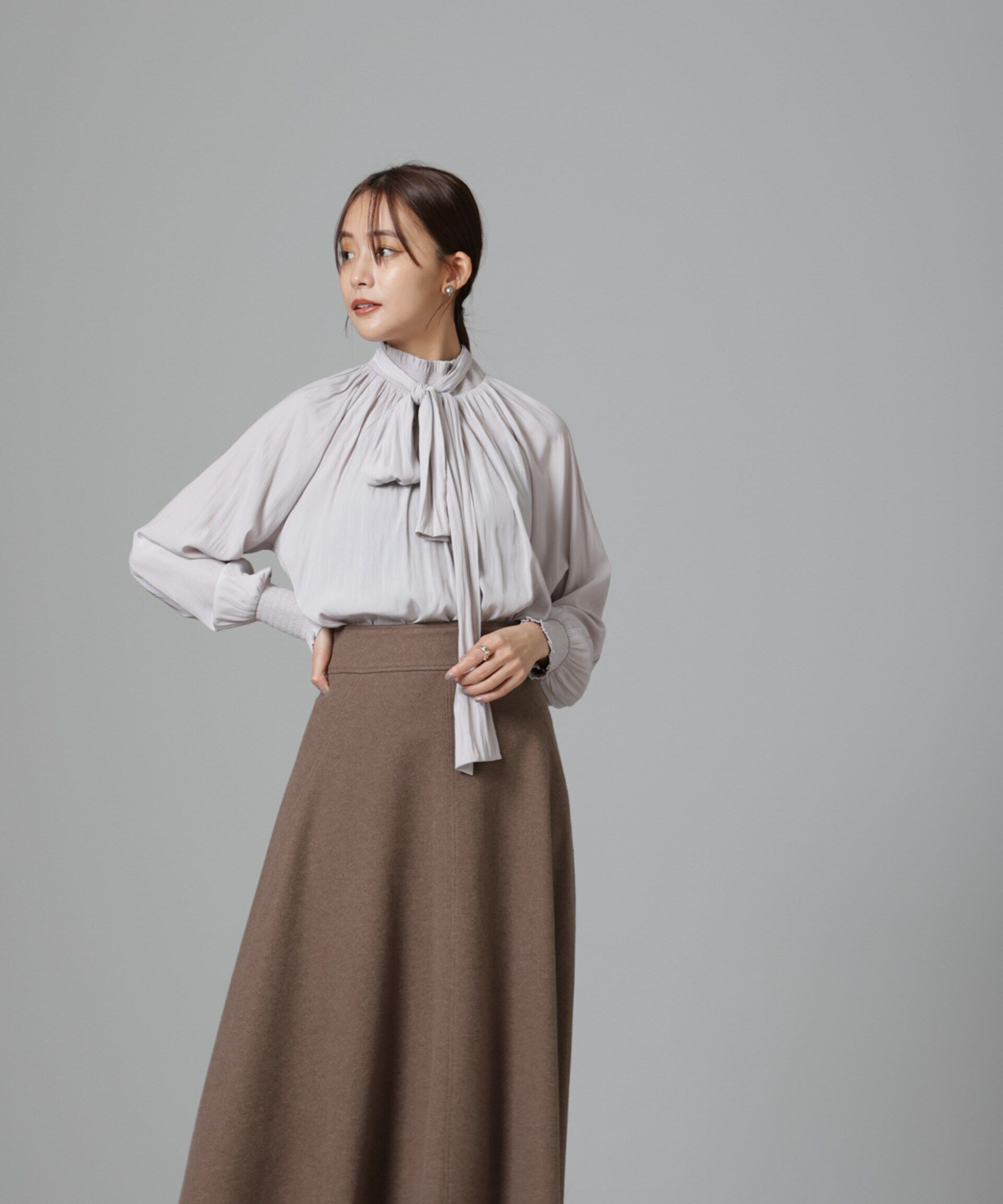 nano･universe「ニードルジャージーフレアスカート」|スカート|