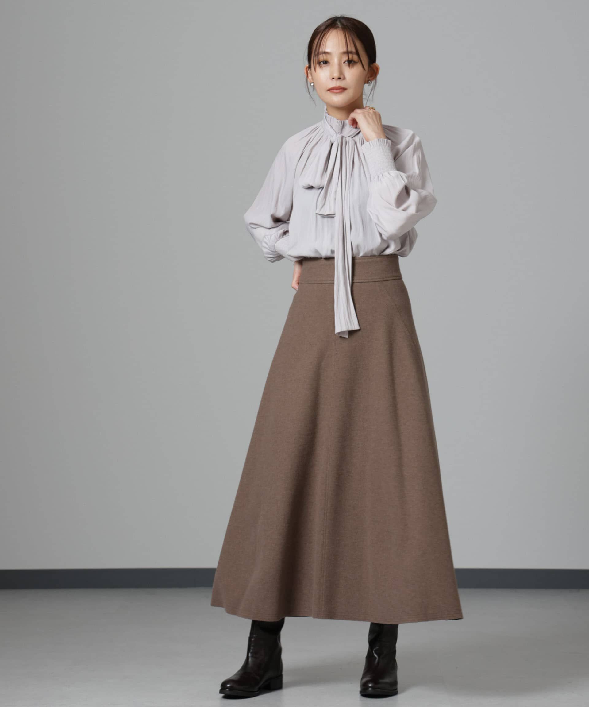 nano･universe「ニードルジャージーフレアスカート」|スカート|