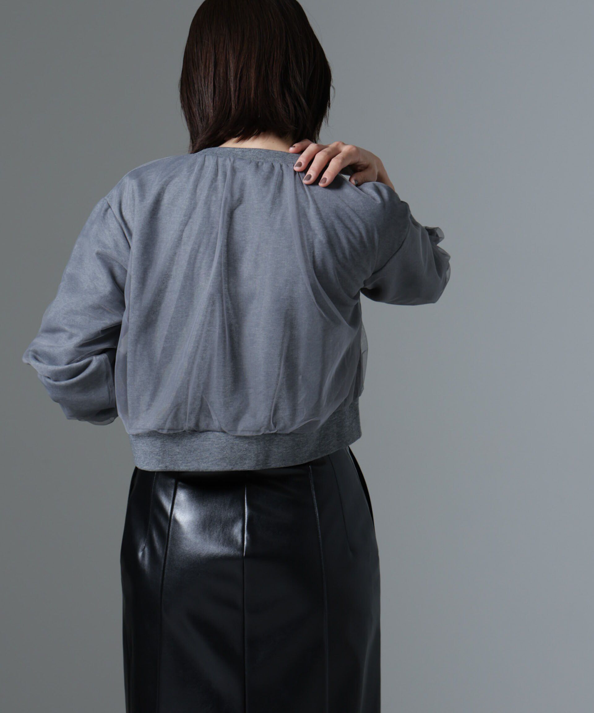 nano･universe「チュールコンビカーディガン」|Tシャツ・カットソー|