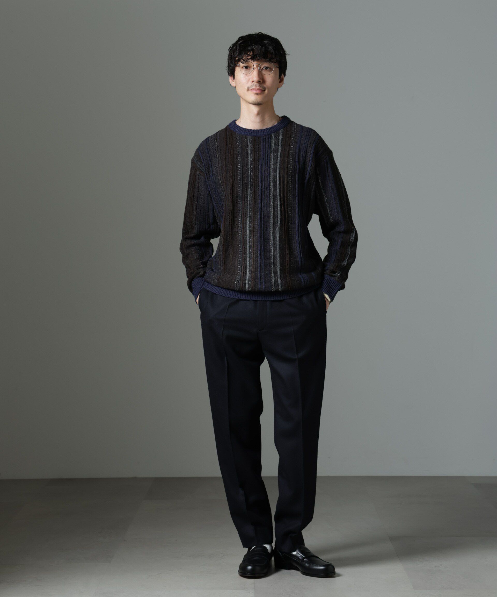 nano･universe「ジャガードヴィンテージライクニット」|ニット・セーター|