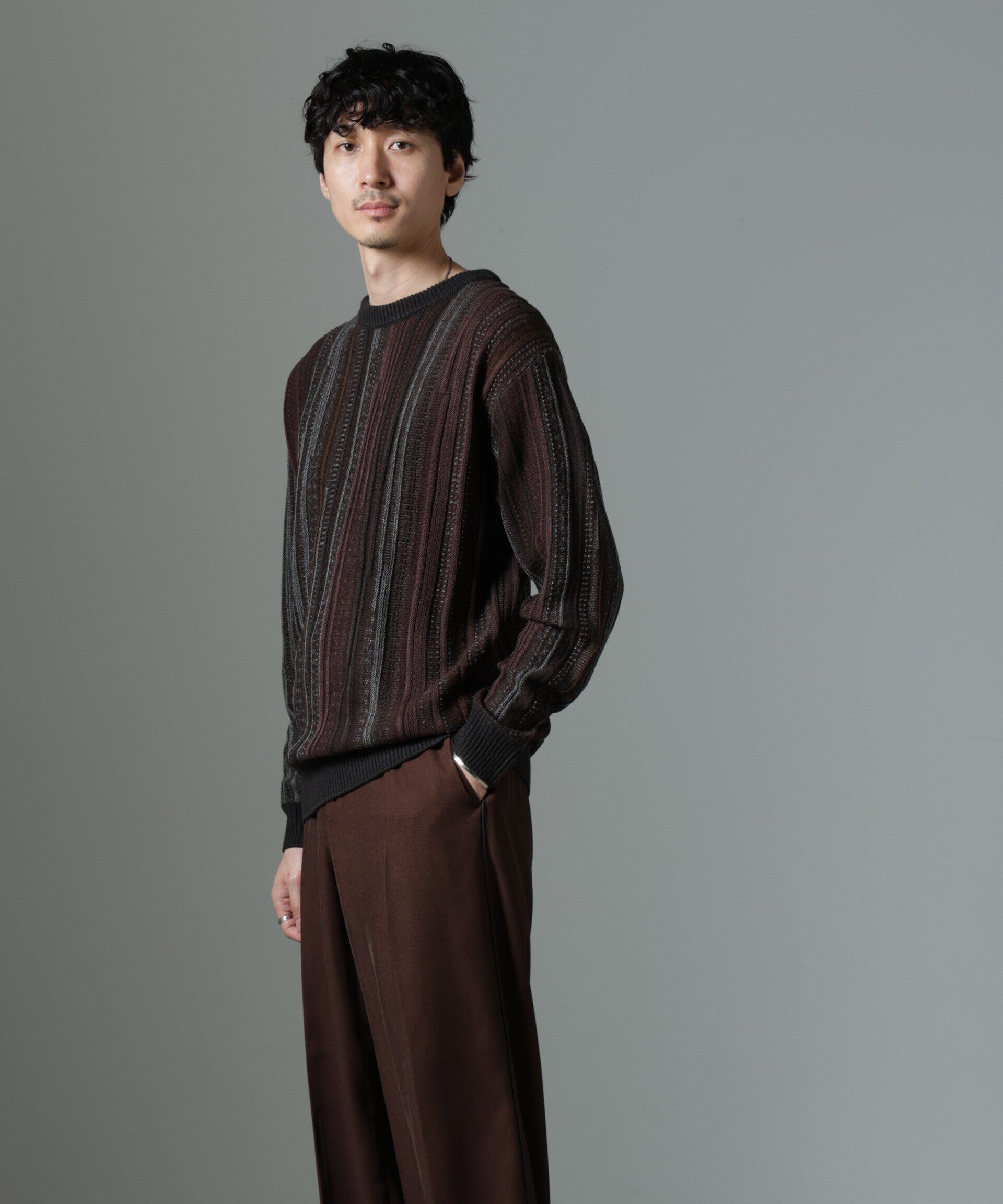 nano･universe「ジャガードヴィンテージライクニット」|ニット・セーター|