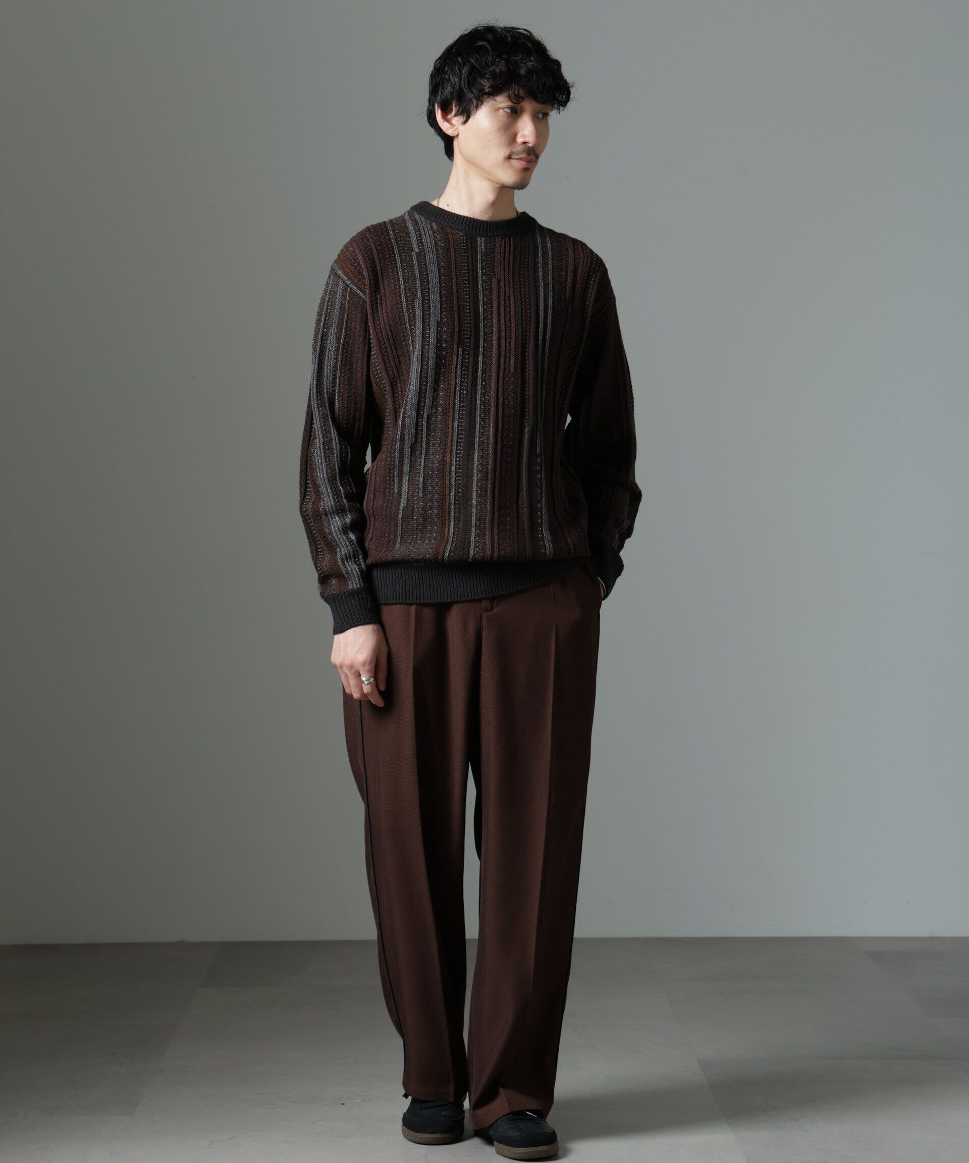 nano･universe「ジャガードヴィンテージライクニット」|ニット・セーター|