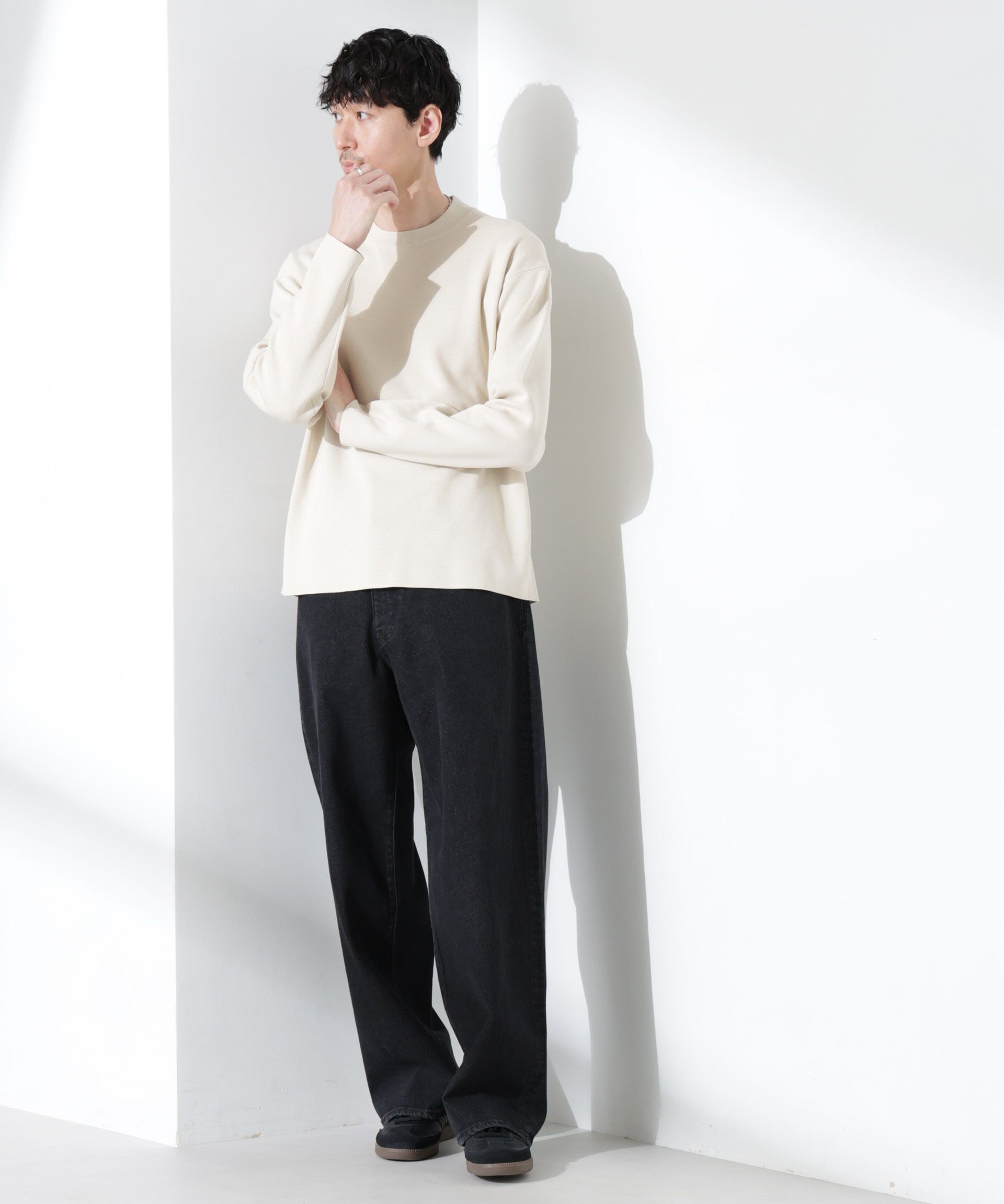 nano･universe「14ゲージミラノリブ ジャケTEE 長袖 （手洗い可能）」|ニット・セーター|