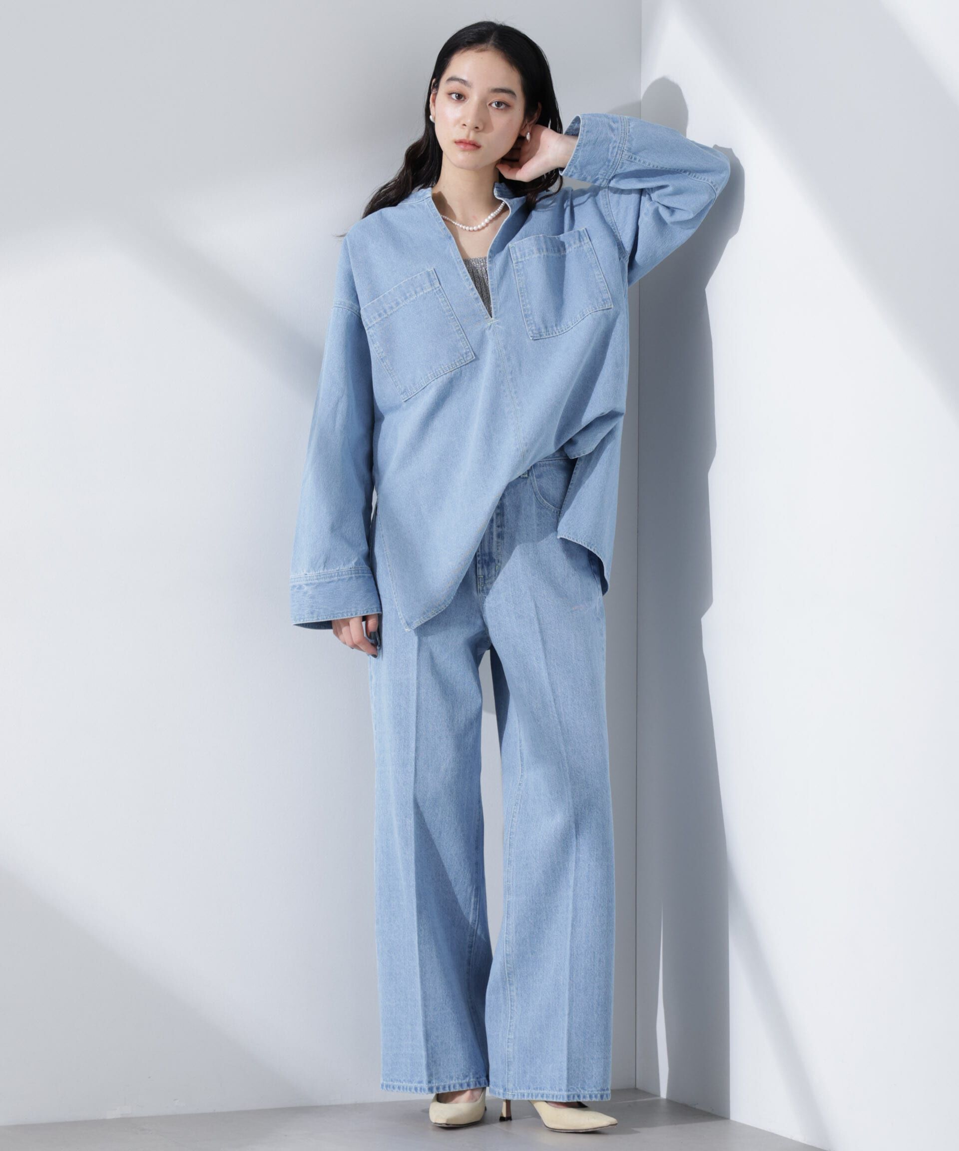 nano･universe「デニムポケットプルオーバー（セットアップ可）」|シャツ・ブラウス|